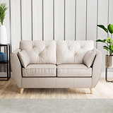 Edison Leather 2 Seater Sofa Light Feet Cloud Grey from Roseland Furniture