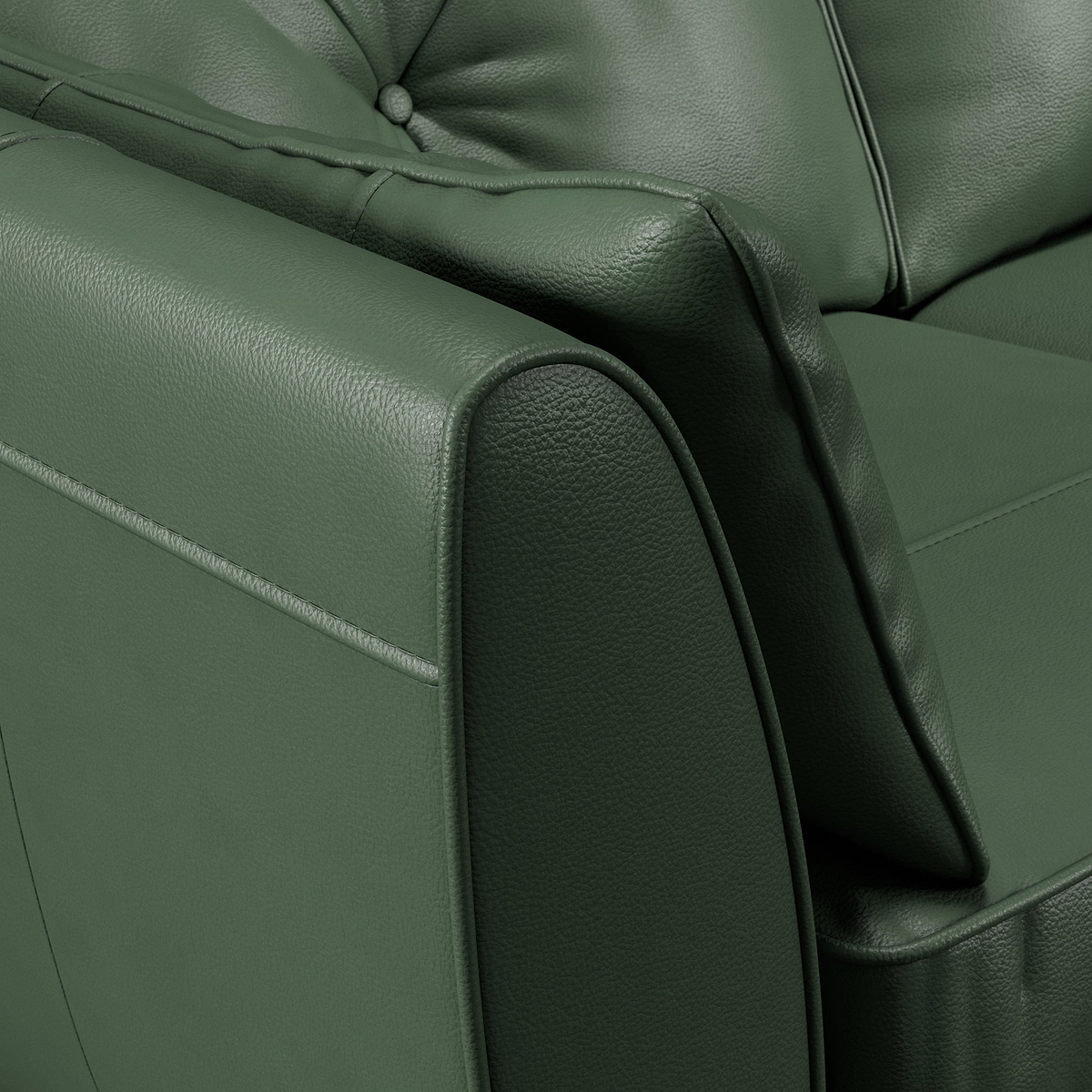 Edison Leather 2 Seater Sofa Dark Feet Hunter Green from Roseland Furniture