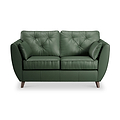Edison Leather 2 Seater Sofa Dark Feet Hunter Green from Roseland Furniture