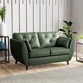 Edison Leather 2 Seater Sofa Dark Feet Hunter Green from Roseland Furniture