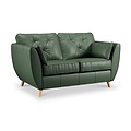 Edison Leather 2 Seater Sofa Light Feet Hunter Green from Roseland Furniture