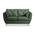 Edison Leather 2 Seater Sofa Light Feet Hunter Green from Roseland Furniture