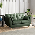 Edison Leather 2 Seater Sofa Light Feet Hunter Green from Roseland Furniture