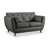 Edison Leather 2 Seater Sofa Dark Feet Raven from Roseland Furniture