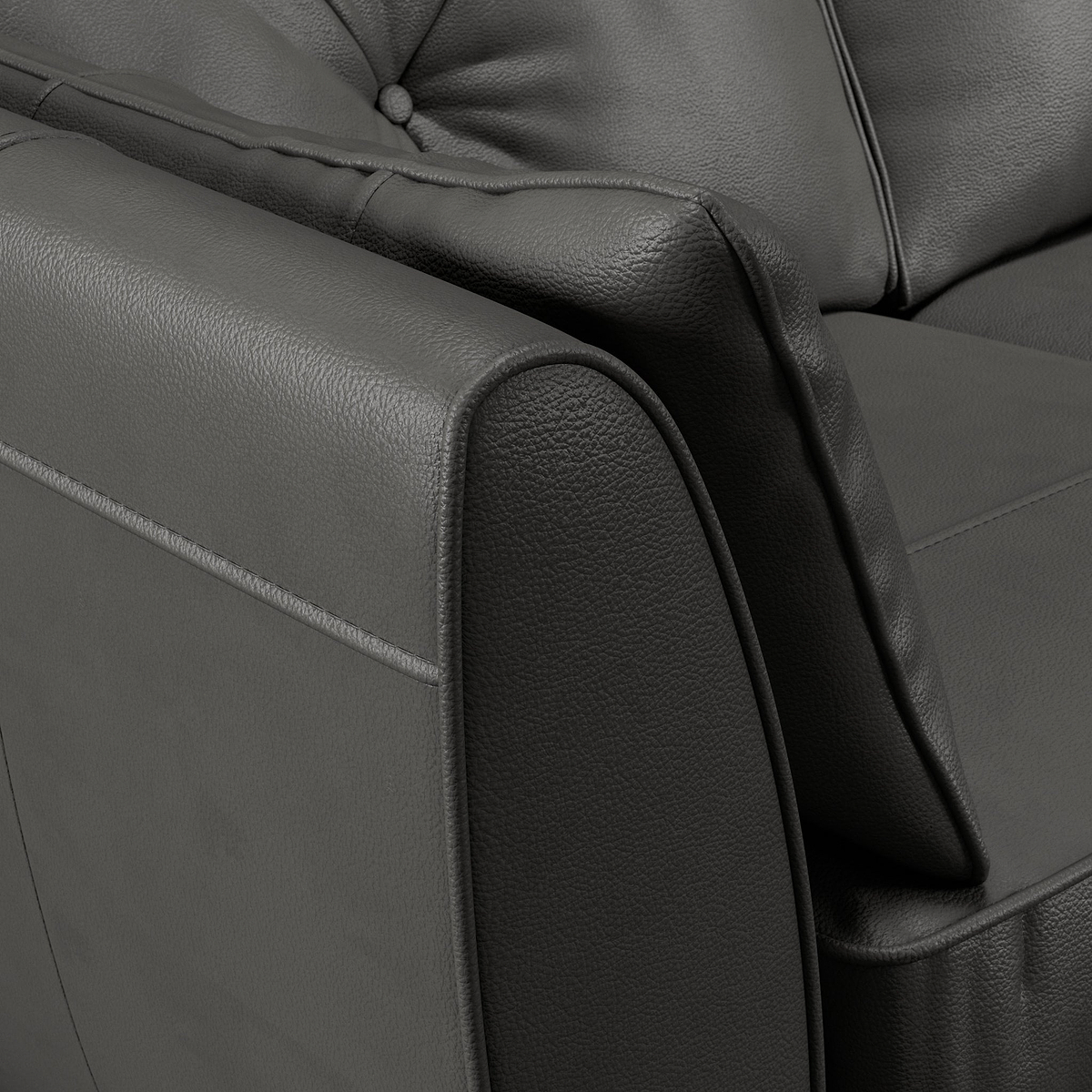 Edison Leather 2 Seater Sofa Dark Feet Raven from Roseland Furniture
