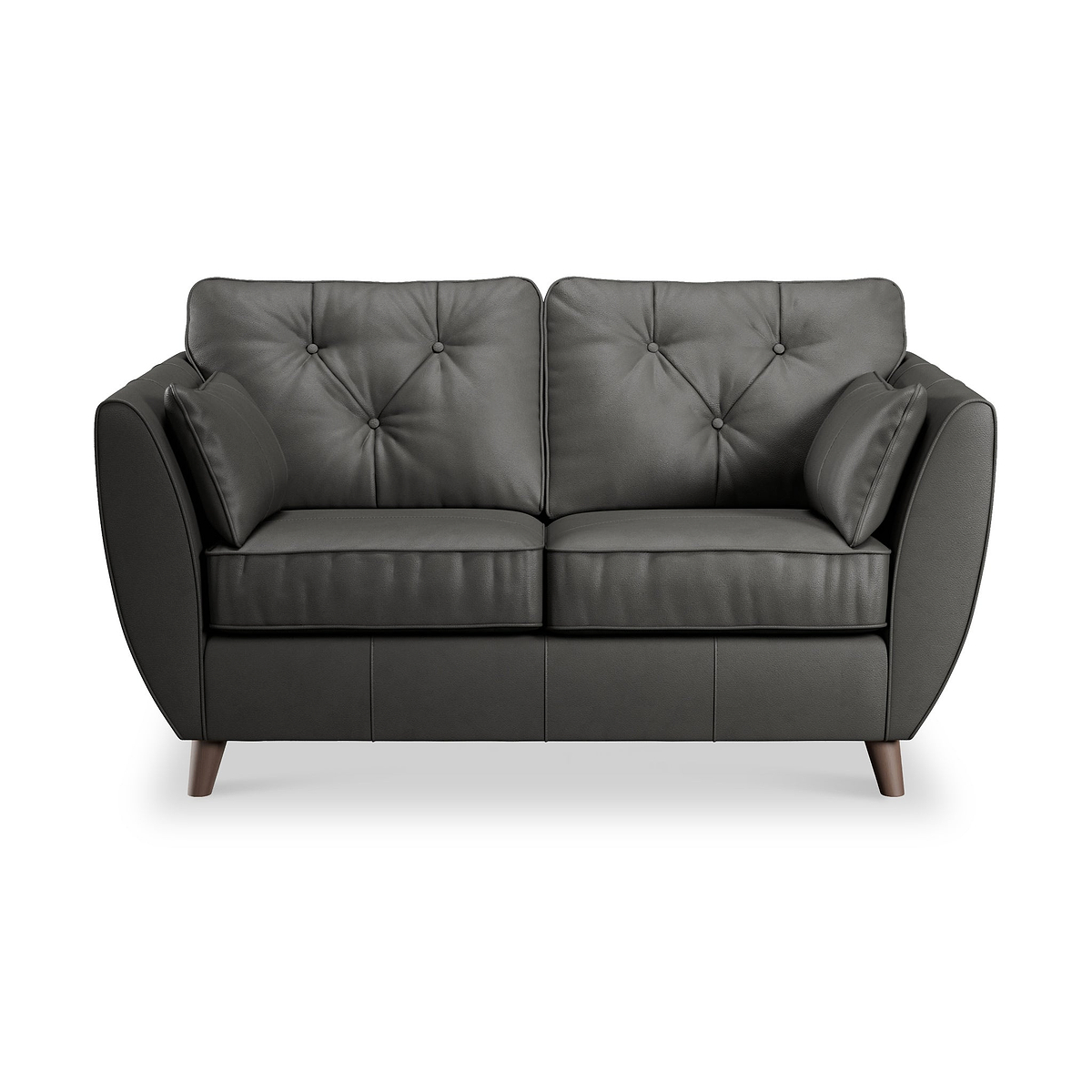 Edison Leather 2 Seater Sofa Dark Feet Raven from Roseland Furniture