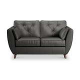 Edison Leather 2 Seater Sofa Dark Feet Raven from Roseland Furniture