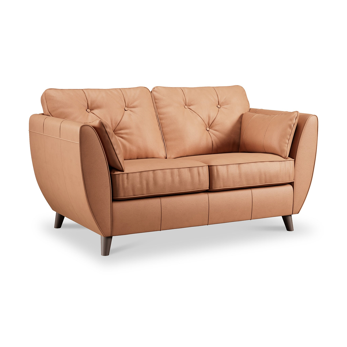 Edison Leather 2 Seater Sofa Dark Feet Saddle from Roseland Furniture