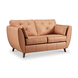 Edison Leather 2 Seater Sofa Dark Feet Saddle from Roseland Furniture