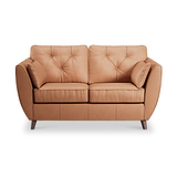 Edison Leather 2 Seater Sofa Dark Feet Saddle from Roseland Furniture