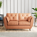 Edison Leather 2 Seater Sofa Dark Feet Saddle from Roseland Furniture