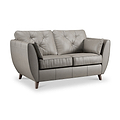 Edison Leather 2 Seater Sofa Dark Feet Stone Grey from Roseland Furniture