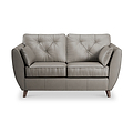 Edison Leather 2 Seater Sofa Dark Feet Stone Grey from Roseland Furniture