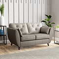 Edison Leather 2 Seater Sofa Dark Feet Stone Grey from Roseland Furniture