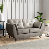 Edison Leather 2 Seater Sofa Dark Feet Stone Grey from Roseland Furniture