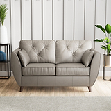 Edison Leather 2 Seater Sofa Dark Feet Stone Grey from Roseland Furniture