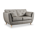 Edison Leather 2 Seater Sofa Light Feet Stone Grey from Roseland Furniture