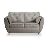 Edison Leather 2 Seater Sofa Light Feet Stone Grey from Roseland Furniture