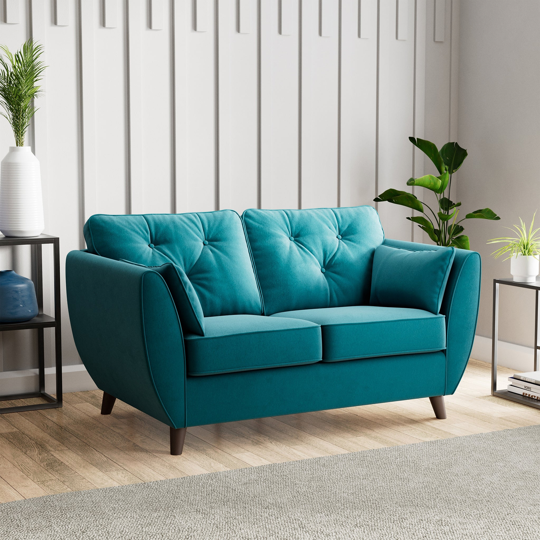 Edison 2 Seater Sofa Dark Feet Mallard from Roseland Furniture