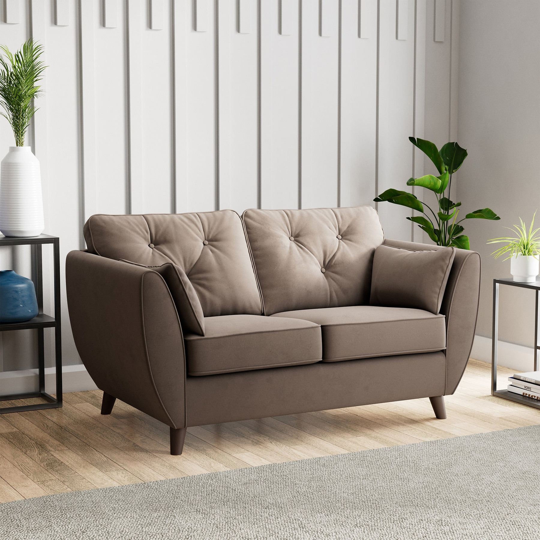 Edison 2 Seater Sofa Dark Feet Mole from Roseland Furniture