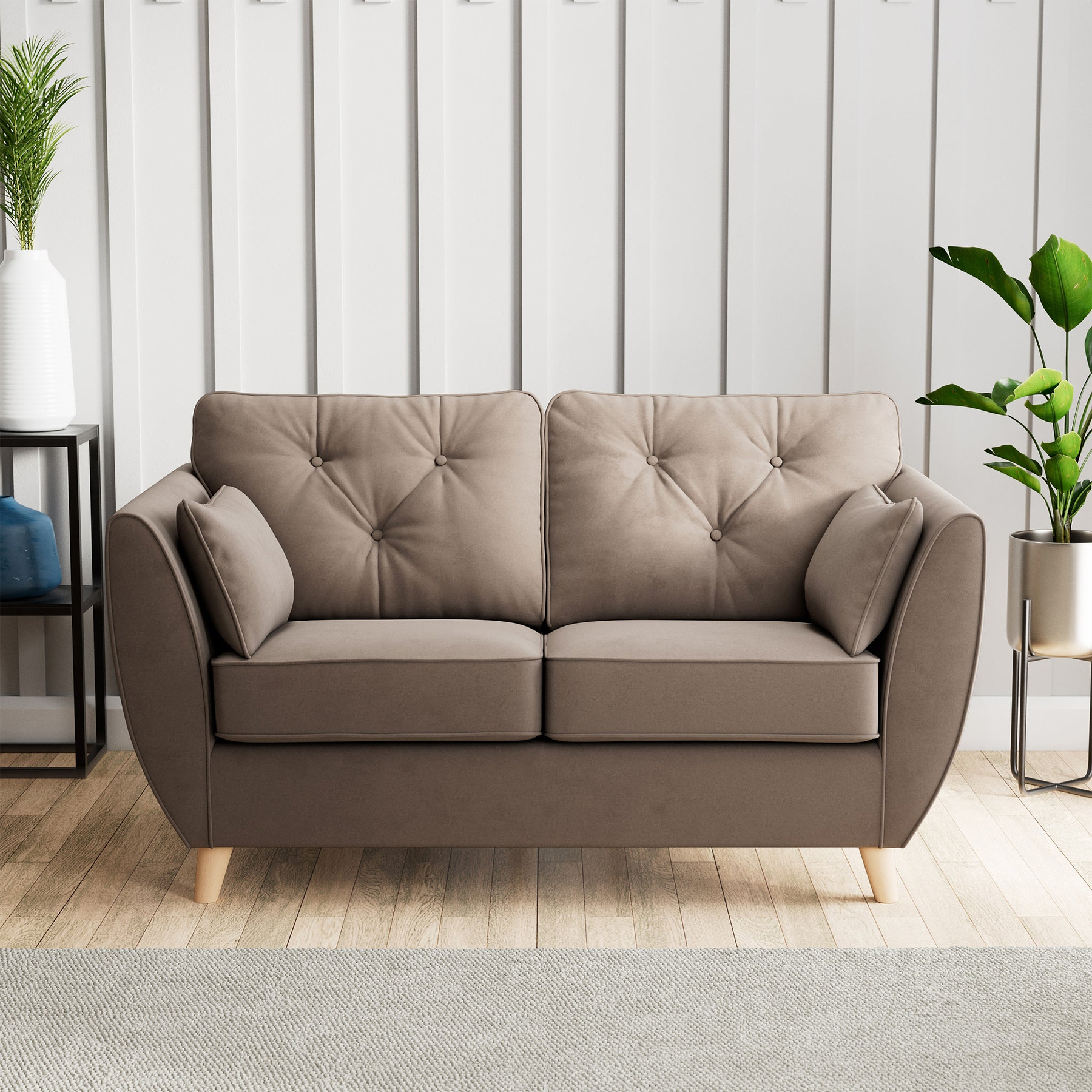 Edison 2 Seater Sofa Light Feet Mole from Roseland Furniture