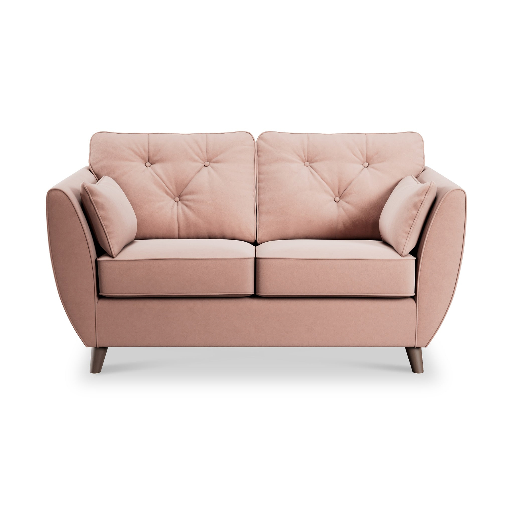 Edison 2 Seater Sofa Dark Feet Blush Pink from Roseland Furniture