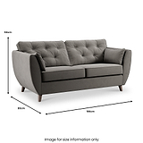Edison 3 Seater Sofa Dark Feet Asphalt from Roseland Furniture