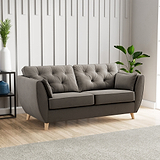 Edison 3 Seater Sofa Light Feet Asphalt from Roseland Furniture