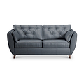 Edison Leather 3 Seater Sofa Dark Feet Navy Blue Dims from Roseland Furniture
