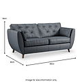 Edison Leather 3 Seater Sofa Dark Feet Navy Blue Dims from Roseland Furniture