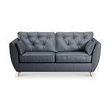 Edison 3 Seater Sofa Leather Light Feet Navy from Roseland Furniture