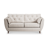 Edison 3 Seater Sofa Leather Dark Feet Cloud Grey from Roseland Furniture