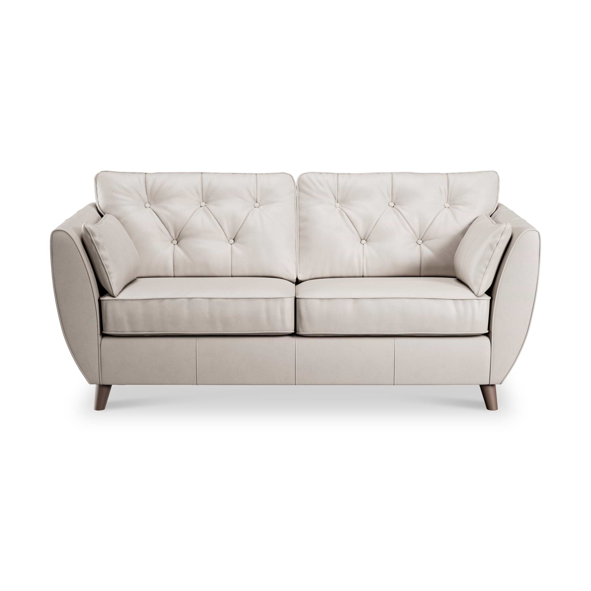 Edison 3 Seater Sofa Leather Dark Feet Cloud Grey from Roseland Furniture
