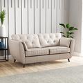 Edison 3 Seater Sofa Leather Dark Feet Cloud Grey from Roseland Furniture