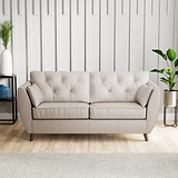 Edison 3 Seater Sofa Leather Dark Feet Cloud Grey from Roseland Furniture