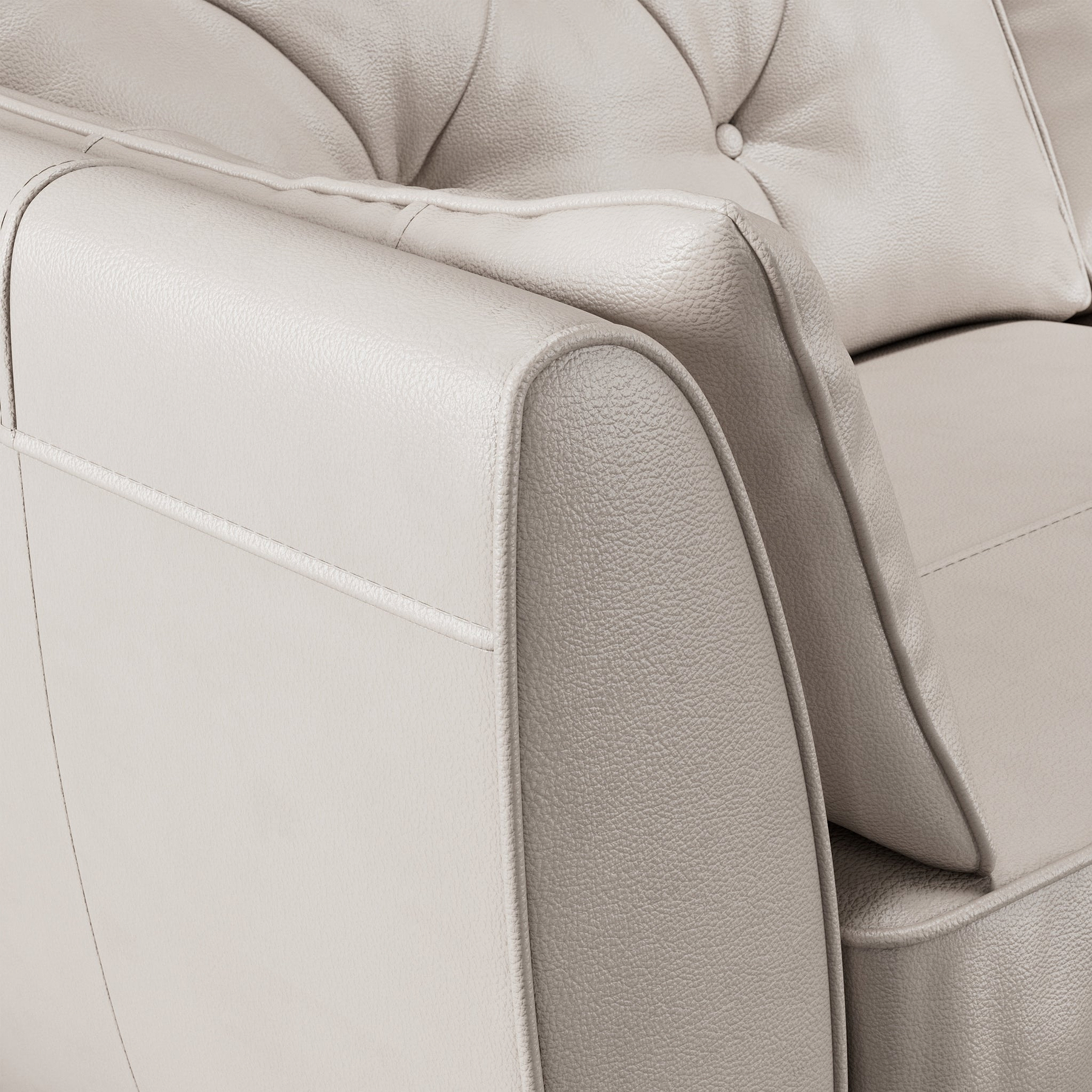 Edison Sofa Leather Cloud Grey Arm from Roseland Furniture