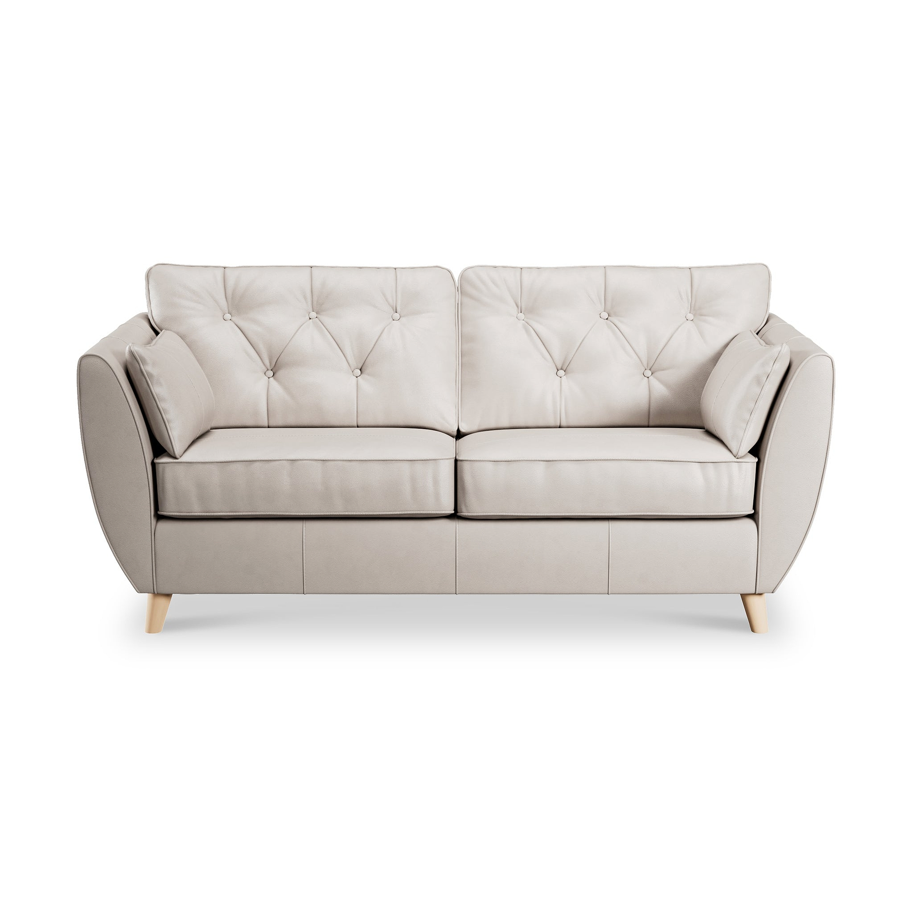 Edison 3 Seater Sofa Leather Light Feet Cloud Grey from Roseland Furniture