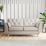 Edison 3 Seater Sofa Leather Light Feet Cloud Grey from Roseland Furniture