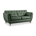 Edison 3 Seater Sofa Leather Dark Feet Hunter Green from Roseland Furniture