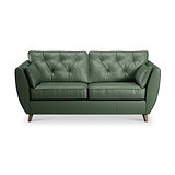 Edison 3 Seater Sofa Leather Dark Feet Hunter Green from Roseland Furniture