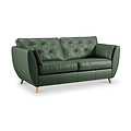 Edison 3 Seater Sofa Leather Light Feet Hunter Green from Roseland Furniture
