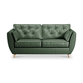 Edison 3 Seater Sofa Leather Light Feet Hunter Green from Roseland Furniture