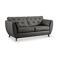 Edison 3 Seater Sofa Leather Dark Feet Raven from Roseland Furniture