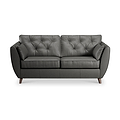 Edison 3 Seater Sofa Leather Dark Feet Raven from Roseland Furniture