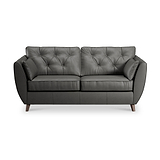 Edison 3 Seater Sofa Leather Dark Feet Raven from Roseland Furniture