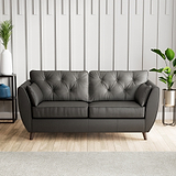 Edison 3 Seater Sofa Leather Dark Feet Raven from Roseland Furniture