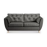 Edison 3 Seater Sofa Leather Light Feet Raven from Roseland Furniture