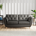Edison 3 Seater Sofa Leather Light Feet Raven from Roseland Furniture