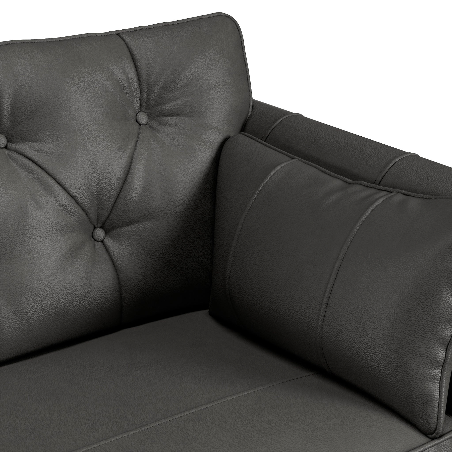 Edison Leather Sofa Raven Black from Roseland Furniture