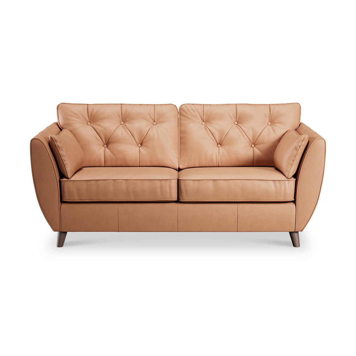 Edison 3 Seater Sofa Leather Dark Feet Saddle from Roseland Furniture
